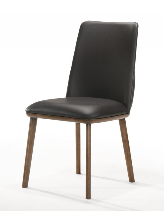 VIG Furniture VGMAMI-973 Modrest Utah - Modern Walnut And Brown Eco-Leather Dining Chair- Set Of 2
