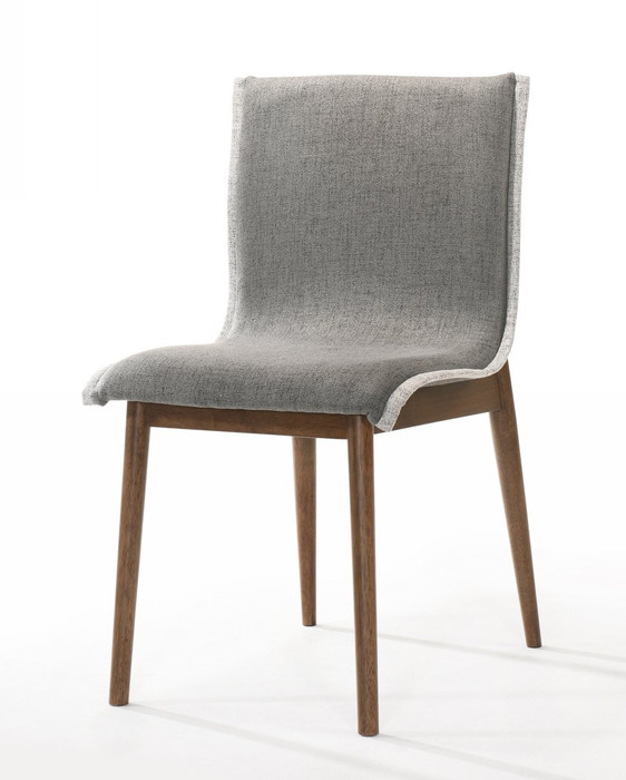 VIG Furniture VGMAMI-964 Modrest Ackley - Modern Walnut And Grey Fabric Dining Chair- Set Of 2