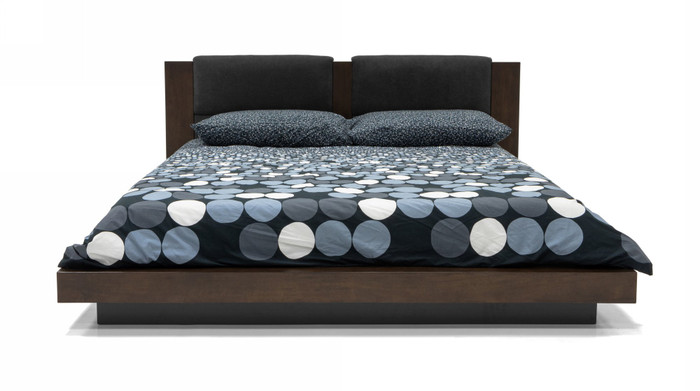 VIG Furniture VGWDHL-W01-01-BED Nova Domus Fantasia - Contemporary Walnut And Dark Grey Bed