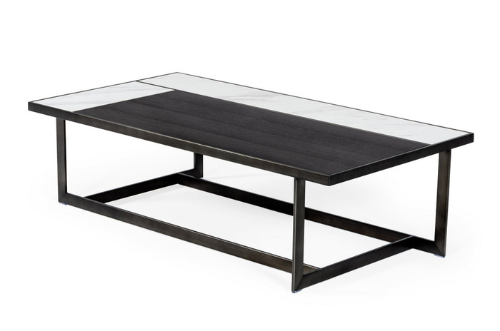 VIG Furniture VGHB320X Modrest Fargo - Modern Ceramic & Grey Walnut Coffee Table