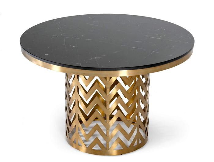 VIG Furniture VGGMM-DT-1426 Modrest Kowal - Glam Black Marble Dining Table