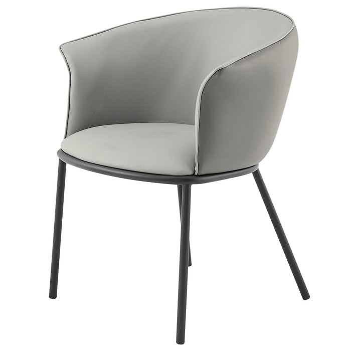 New Pacific Direct Seymor Kd Pu Dining Side Chair, Alpine Light Gray/ Alpine Dark Gray 1240009-5059