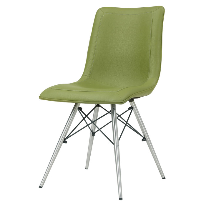 New Pacific Direct Blaine Kd Pu Dining Side Chair Stainless Steel Legs, Cactus - Set Of 2 568236P-CS-SS