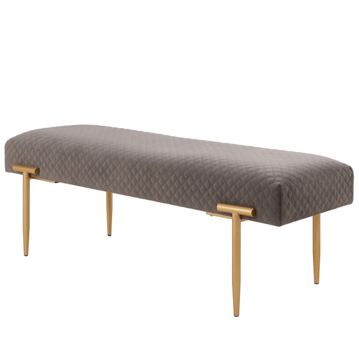 New Pacific Direct Clarine Quilted Velvet Bench 1600061-313