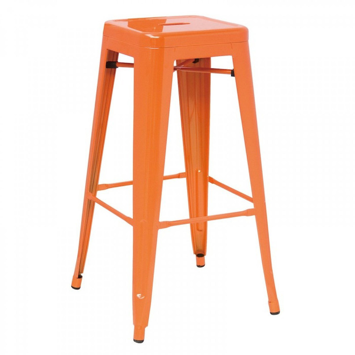 Detroit - Modern Orange Metal Barstool (Set Of 4) By VIG Furniture