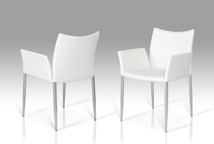 Modrest Avril White Leatherette Dining Chair VGLE115F