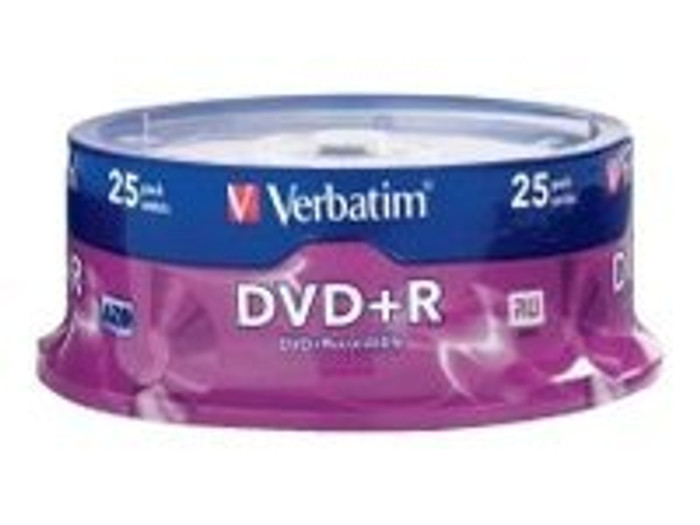 VER95033 Verbatim Dvd+R Brand Sliver 25Pk 4.7Gb/16X Spindle By Arlington