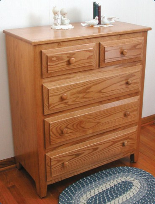 DC3441 5 Drawer Chest Red Oak & Brown Maple By J.Miller Woodworking
