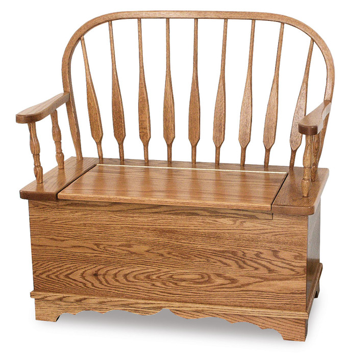 AJW10136 Low Feather Bow Bench By A&J Woodworking