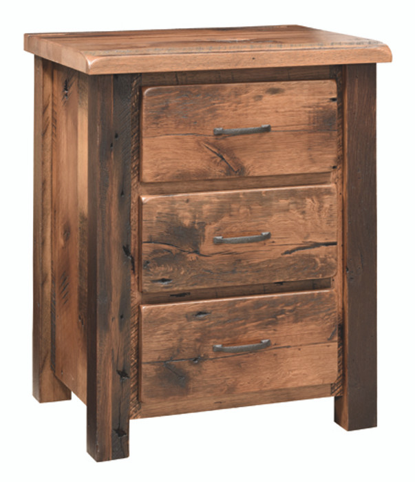 905 Reclaimed Post Mission 3 Drawer Night Stand By Frog Pond Furniture