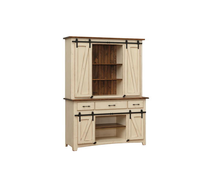 6036BD Barn Door Hutch With 3 Drawers By Forest Ridge Woodworking