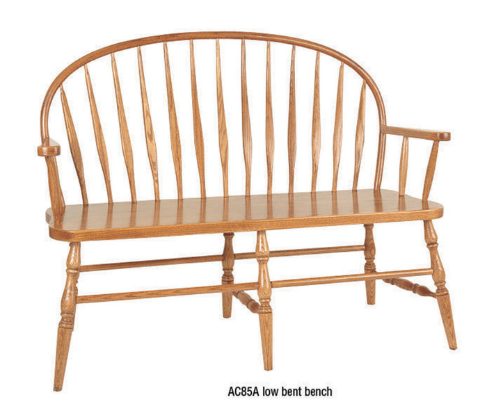 AC264-A Low Bent Bench With Arms By Hillside Chair