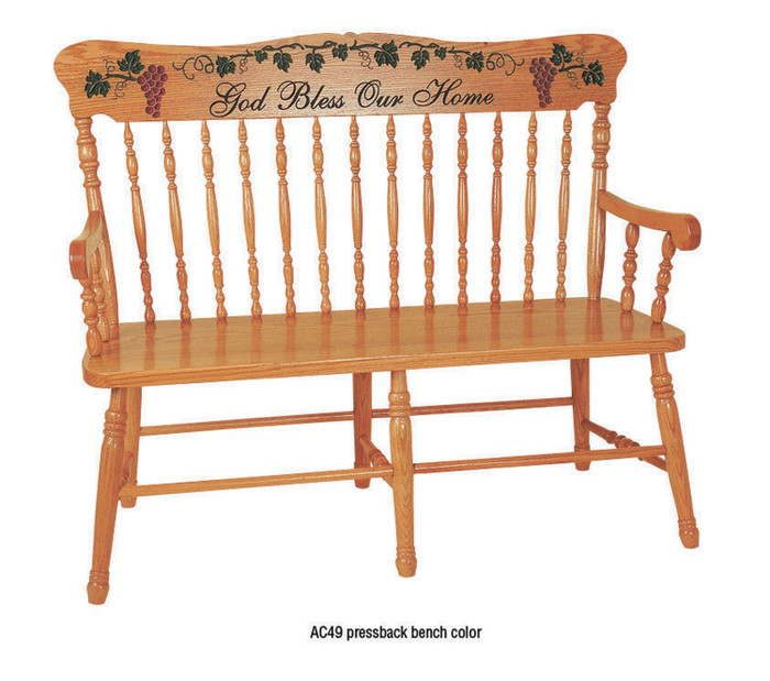 AC250-A Pressback Bench With Arms By Hillside Chair
