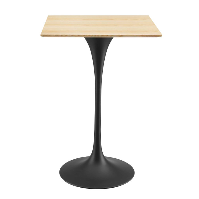 EEI-4891-BLK-NAT Lippa 28" Square Wood Bar Table By Modway