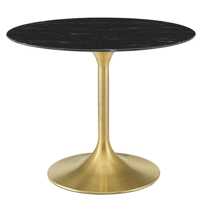 EEI-5238-GLD-BLK Lippa 40" Artificial Marble Dining Table By Modway