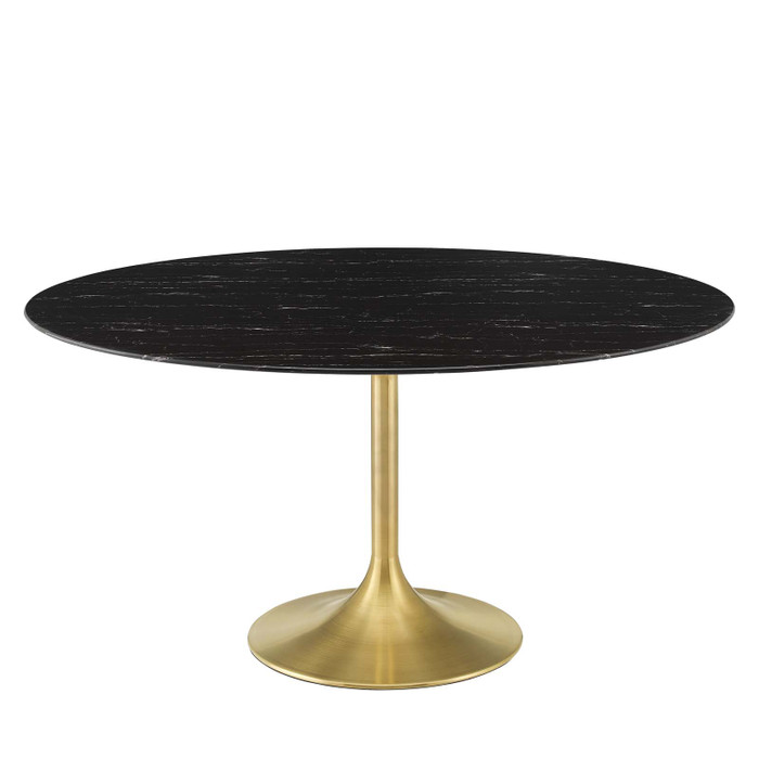 EEI-5241-GLD-BLK Lippa 60" Artificial Marble Dining Table By Modway