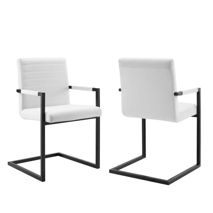 EEI-4523-WHI Savoy Performance Velvet Dining Chairs - Set Of 2 By Modway