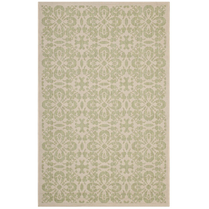 R-1142B-912 Ariana Vintage Floral Trellis 9X12 Indoor And Outdoor Area Rug By Modway