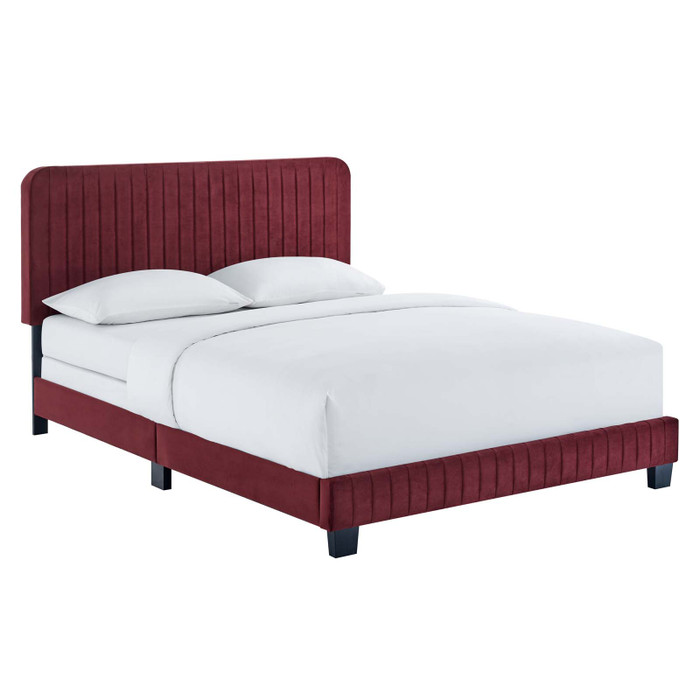 MOD-6332-MAR Celine Channel Tufted Performance Velvet Twin Bed By Modway