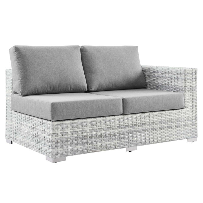 EEI-4302-LGR-GRY Convene Outdoor Patio Right-Arm Loveseat By Modway