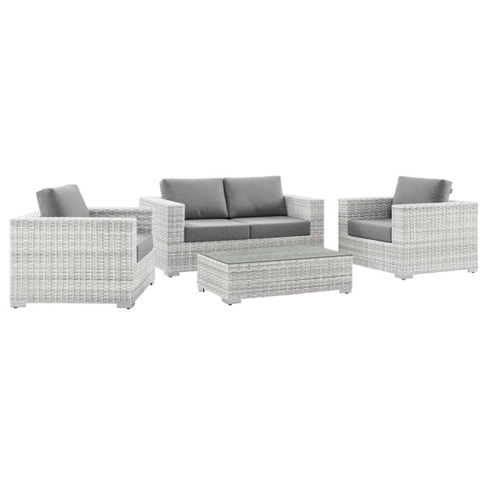 EEI-5446-LGR-GRY Convene 4-Piece Outdoor Patio Set By Modway