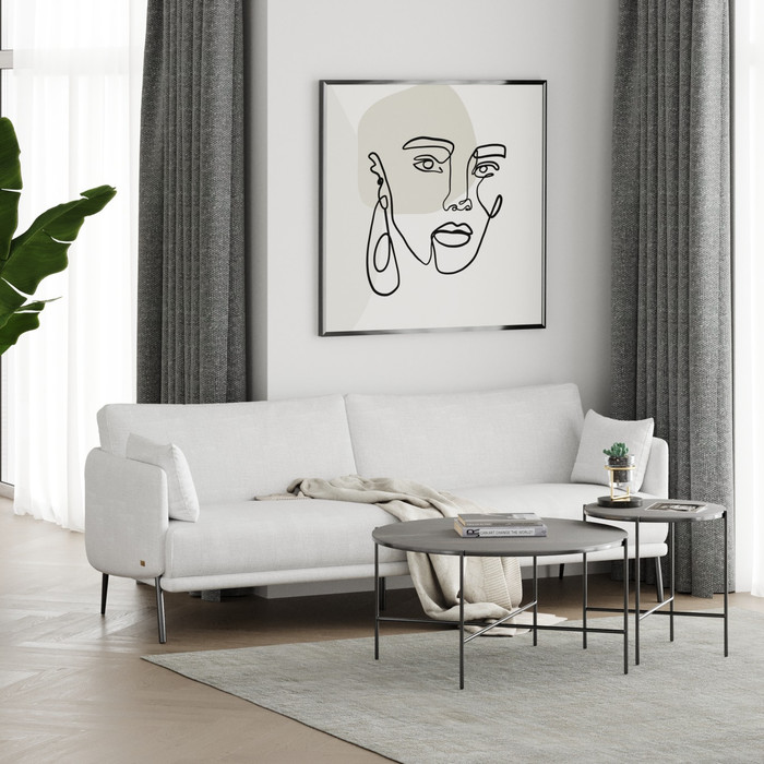 Divani Casa Higgins - Modern White Fabric Sofa VGKNK8586-WHT-S