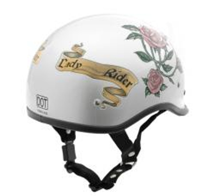 EXSR Exsr - Dot Polo Ex Style Lady Rider Silver Motorcycle Helmet By Nuorder