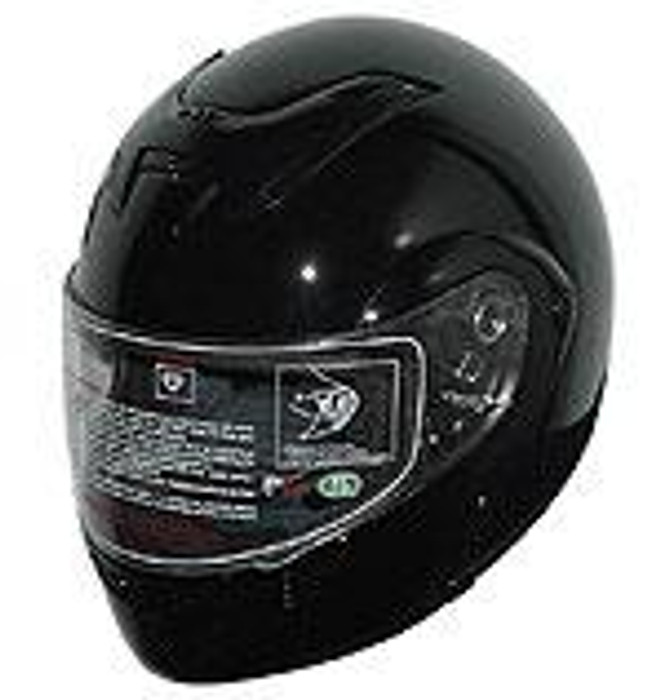 RZ80B Rz80B - Dot Full Face Gloss Black Motorcycle Helmet By Nuorder
