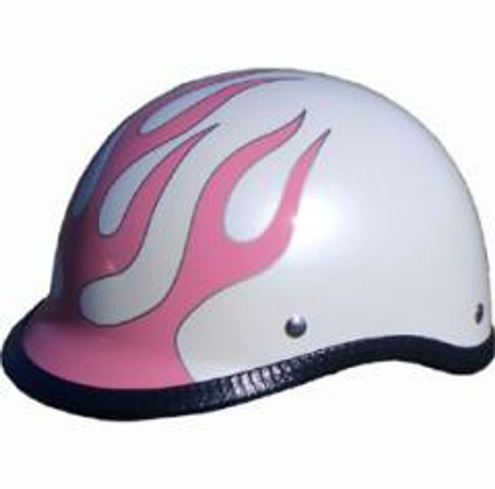 NOVPF#2 Pink Flame Polo Novelty Motorcycle Helmet By Nuorder