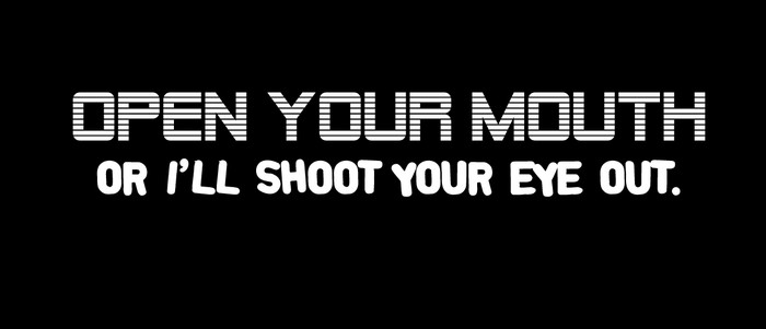 590 Open Your Mouth Or Ia Ll Shoot Your Eye Out Motorcycle Helmet Sticker By Nuorder