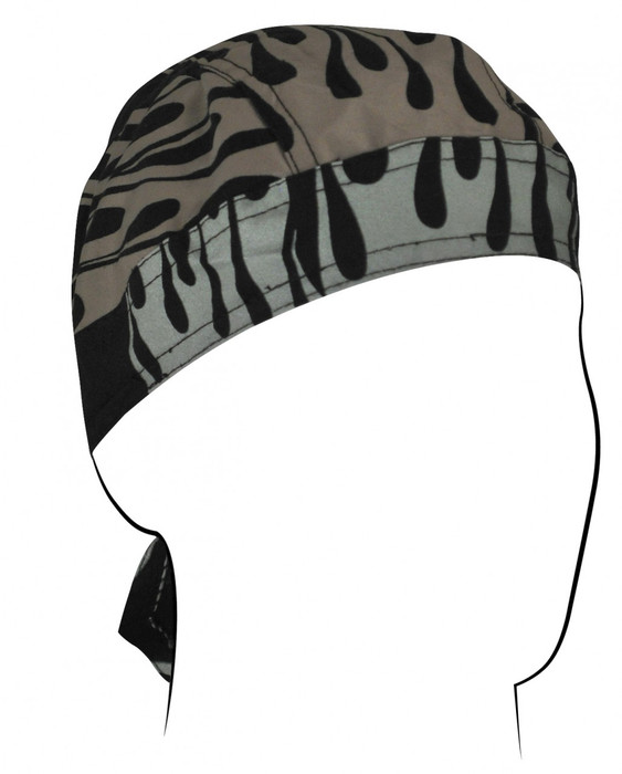 Z692-J15 Skull Cap - Reflective Flames By Nuorder