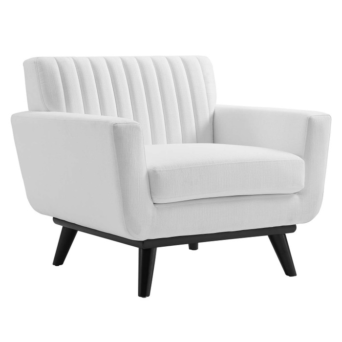 EEI-5460-WHI Engage Channel Tufted Fabric Armchair By Modway