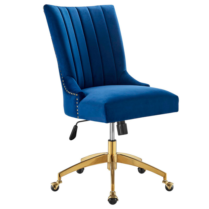 EEI-4575-GLD-NAV Empower Channel Tufted Performance Velvet Office Chair By Modway