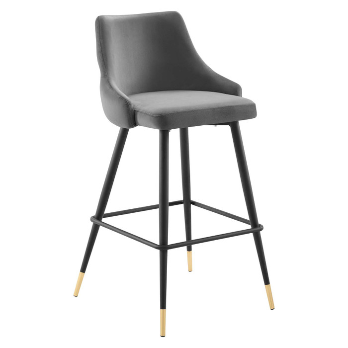 EEI-3909-GRY Adorn Performance Velvet Bar Stool By Modway