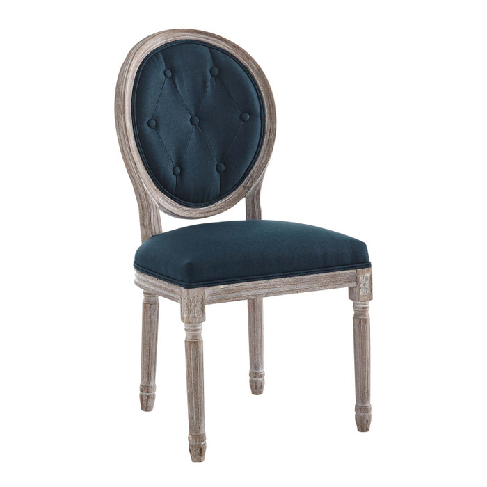 EEI-4664-NAT-BLU Arise Vintage French Upholstered Fabric Dining Side Chair By Modway
