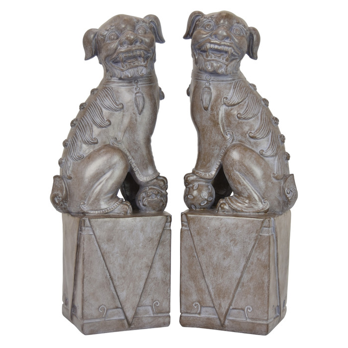 Dog Book Ends In White Resin Plutus PBTH93699