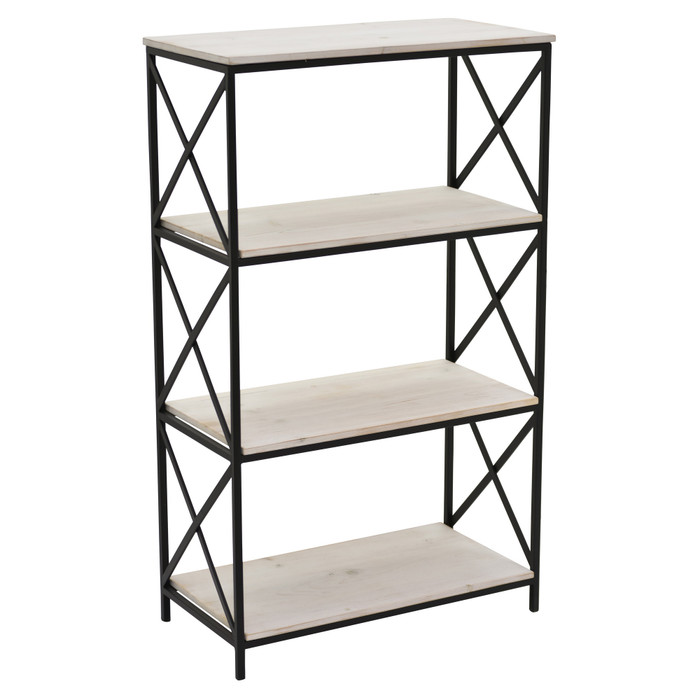 Metal/Wood Plant Stand In White Metal Plutus PBTH92868