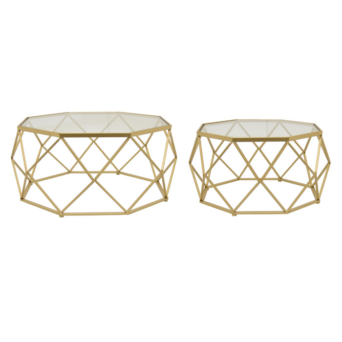 Metal Plant Stand In Gold Metal (Set Of 2) Plutus PBTH92386
