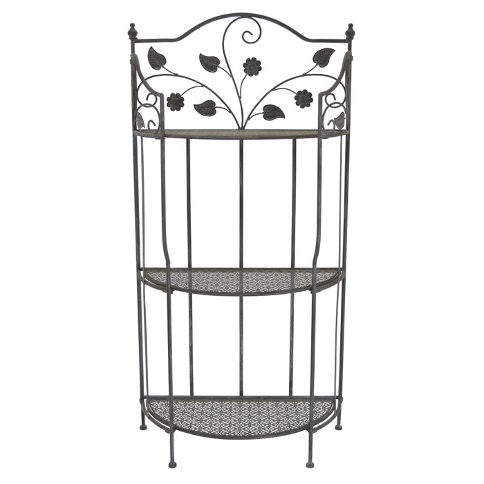 Metal Plant Stand In Gray Metal Plutus PBTH92445
