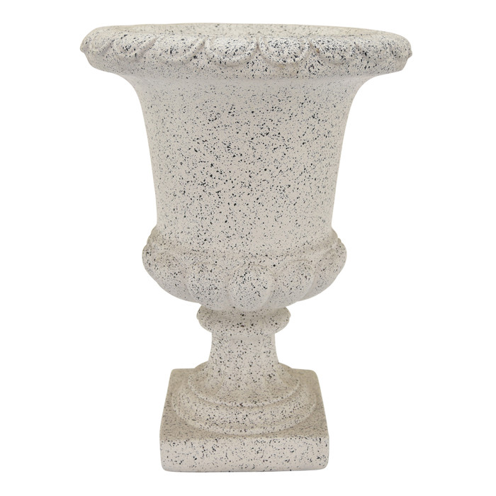 Footed Urn-Gray In White Resin Plutus PBTH92324