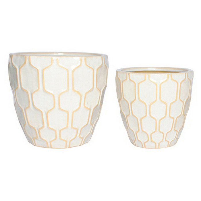 Planter (Set Of 2) In White Porcelain Plutus PBTH92601