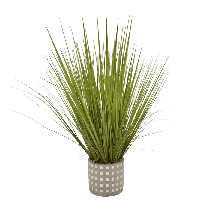 Faux Grass In Flower Pot In Green Porcelain Plutus PBTH92483