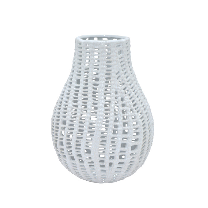 Ceramic Vase In White Porcelain Plutus PBTH94639