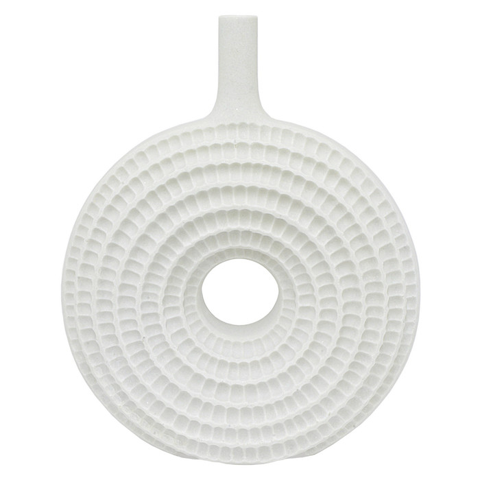 Textured Vase In White Resin Plutus PBTH94157