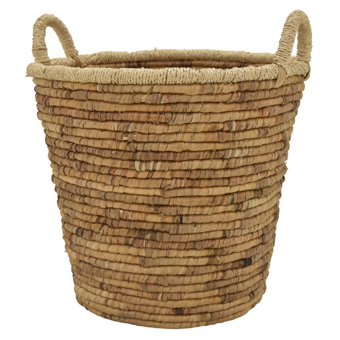 Water Hyacinth Basket In Brown Natural Fiber Plutus PBTH93295