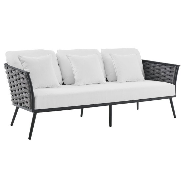 EEI-3020-GRY-WHI Stance Outdoor Patio Aluminum Sofa - Gray White By Modway