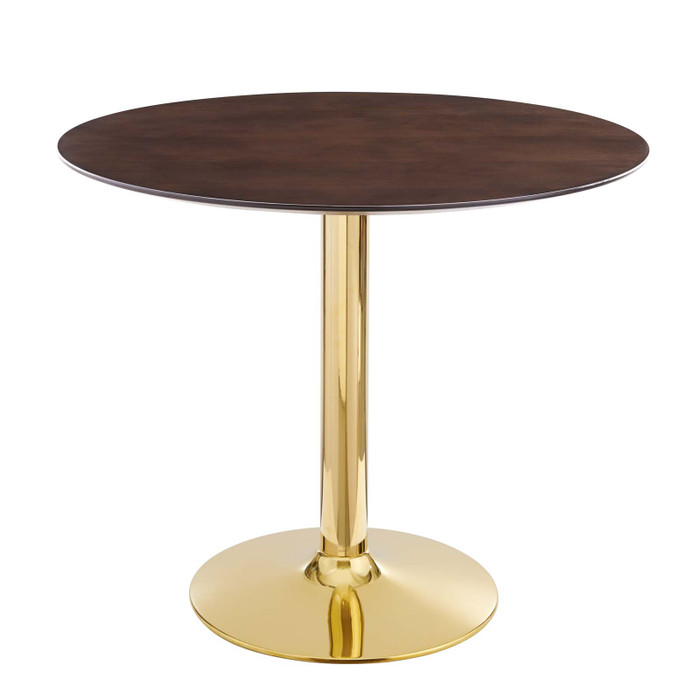 EEI-4738-GLD-CHE Verne 35" Dining Table - Gold Cherry Walnut By Modway