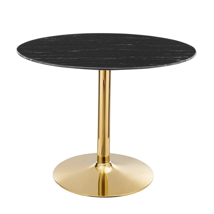 EEI-4757-GLD-BLK Verne 40" Artificial Marble Dining Table - Gold Black By Modway