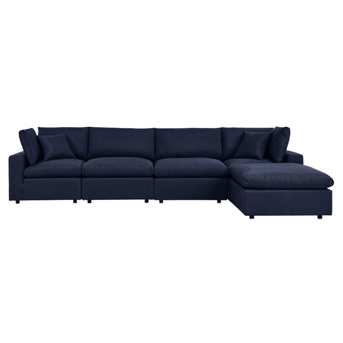 EEI-5583-NAV Commix 5-Piece Outdoor Patio Sectional Sofa - Navy By Modway