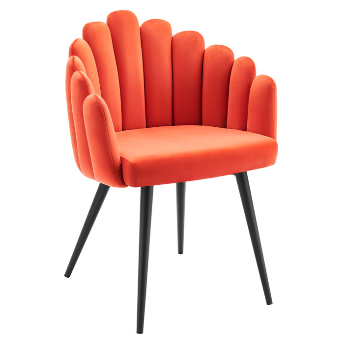 EEI-4677-BLK-ORA Vanguard Performance Velvet Dining Chair - Black Orange By Modway
